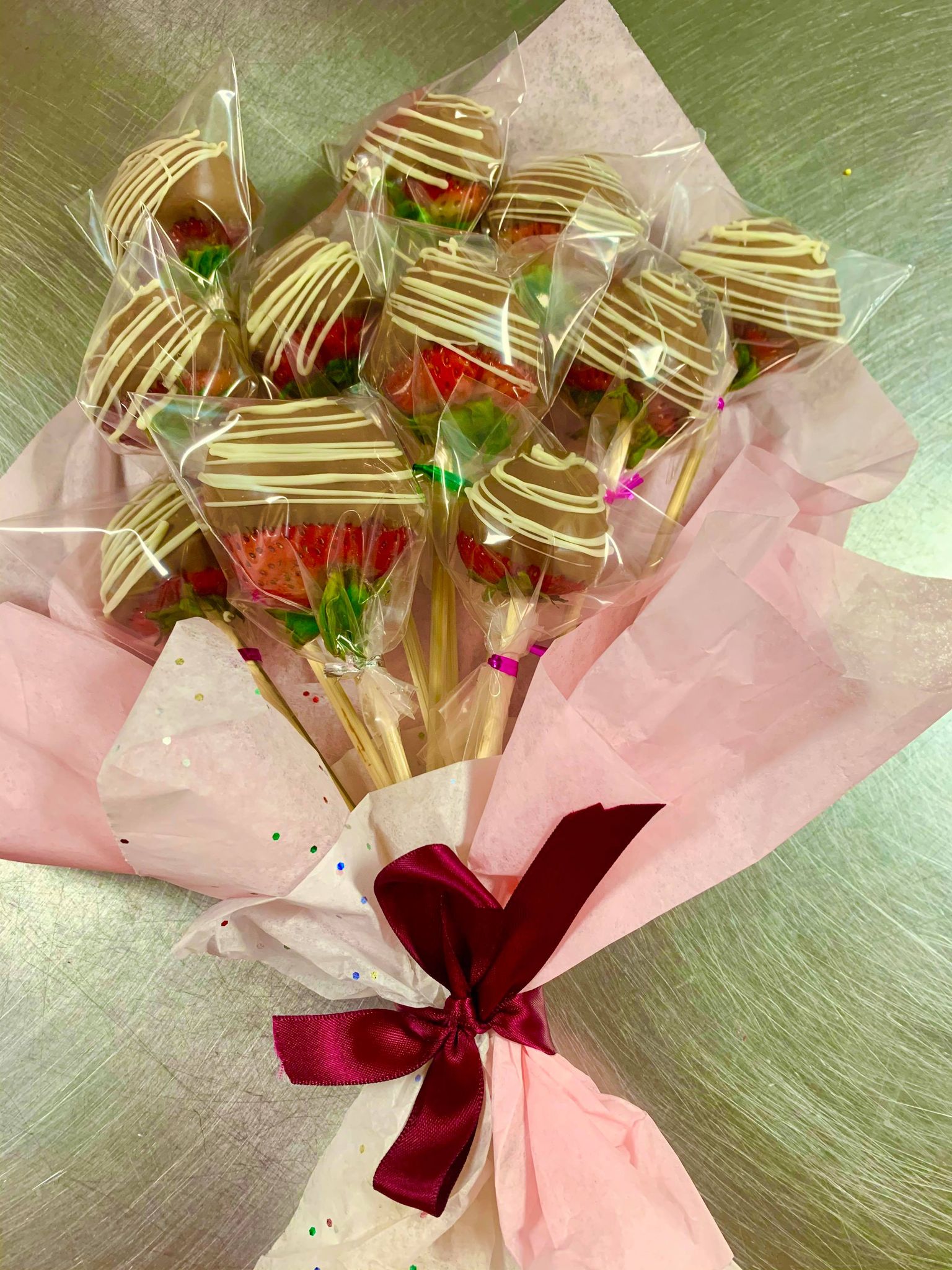 Chocolate shop strawberry bouquet